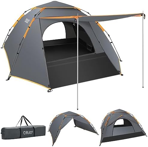 Les Meilleures tentes de camping légères pour 3 personnes: Cflity Tente de Camping, Pop-up Dôme.