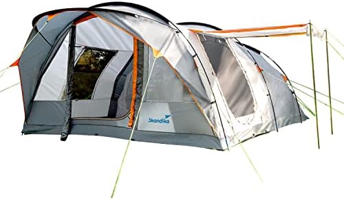 Les Meilleures Tent de Tunnel Skandika pour 6 personnes | Tapis de Sol Cousu, Colonne d’eau 5000mm, 2m de hauteur