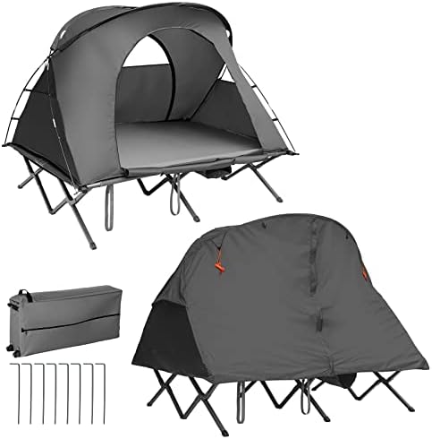 5 Lits de Camp surélevés avec Toit 2 pers. | Pour un camping luxueux et confortable