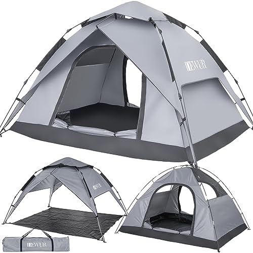Les meilleures tentes de camping familiales Pop-up avec 4 fenêtres et pare-soleil